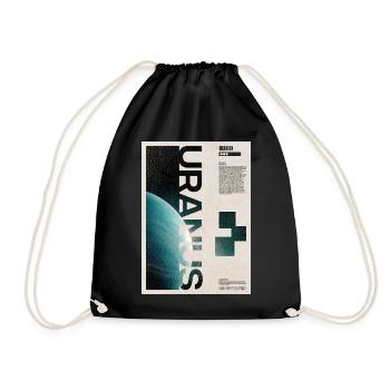 Uranus-Orbitaltypographie-Poster - Turnbeutel - Schwarz - Vorne