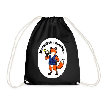 Jagdhornbläser T-Shirt Geschenk - Turnbeutel - Schwarz - Vorne