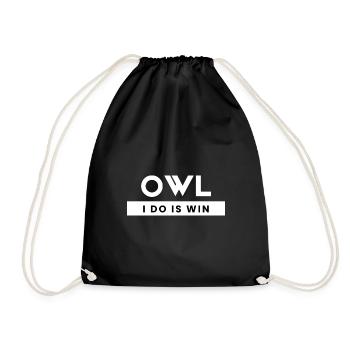 Eule, die ich mache, ist gewinnen - Funny Owl Wortspiel - Turnbeutel - Schwarz - Vorne