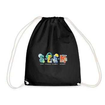 Science Technology Engineering Mathematics STEM - Drawstring Bag - black - Front