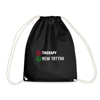 Therapy New Tattoo Inked Skin Illustration Body - Drawstring Bag - black - Front