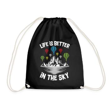 La vie est meilleure dans le ciel Air Balloon - Sac de sport léger - noir - Devant