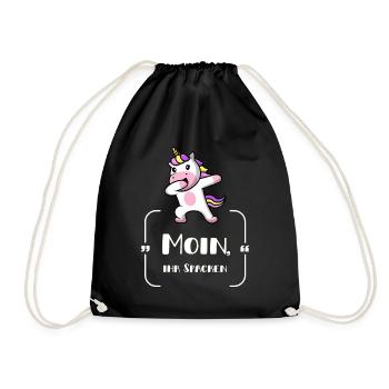 EINHORN Moin ihr Spacken dubbing unicorn - Turnbeutel - Schwarz - Vorne