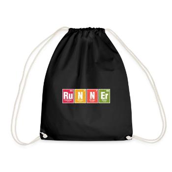 chemical elements runner Design for a witty joke - Drawstring Bag - black - Front