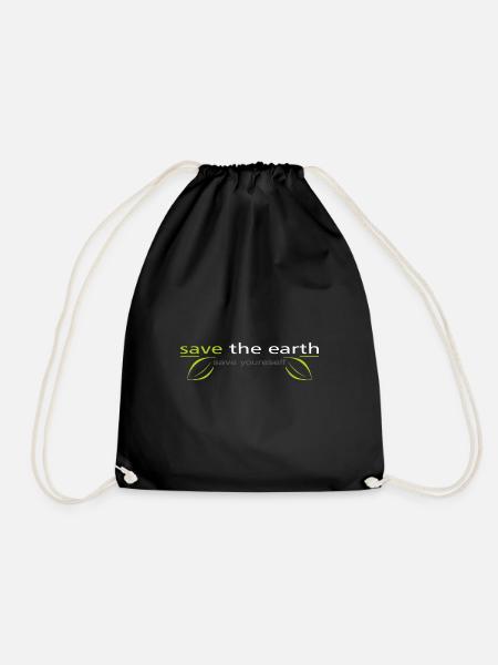 save_the_earth - Turnbeutel - Schwarz