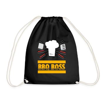 BBQ BOSS gift - Drawstring Bag - black - Front