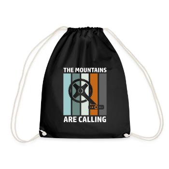 Mountains Are Calling MTB Bike Mountain Biker - Drawstring Bag - black - Front