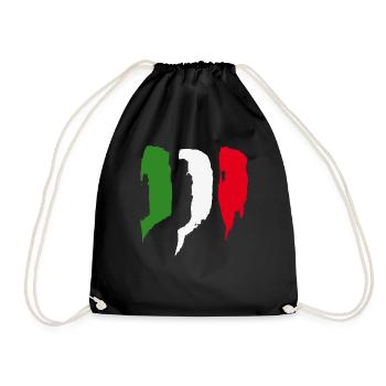 Italy Flag - Brush Strokes - Drawstring Bag - black - Front