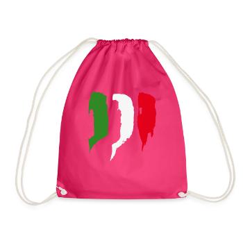 Italien Flagge - Pinsel Striche - Turnbeutel - Fuchsia - Vorne