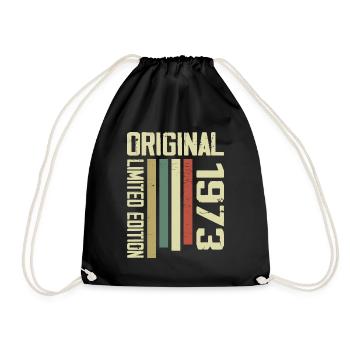 Retro 1973 Geschenk 51. Geburtstag Jahrgang 1973 - Turnbeutel - Schwarz - Vorne