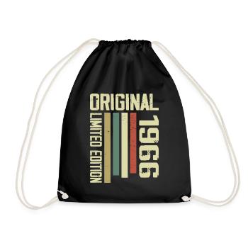 Retro 1966 Gift 58th Birthday Vintage 1966 - Drawstring Bag - black - Front