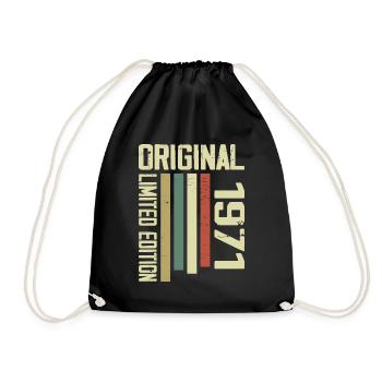 Retro 1971 Gift 53rd Birthday Vintage 1971 - Drawstring Bag - black - Front