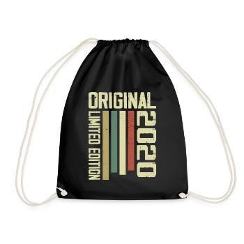 Retro 2020 Vintage 1995 4th Anniversary Gift - Drawstring Bag - black - Front
