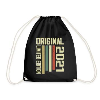 Retro 2021 Vintage 1995 3rd Anniversary Gift - Drawstring Bag - black - Front
