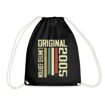 Retro 2005 19th Anniversary Gift Vintage 1995 - Drawstring Bag - black - Front