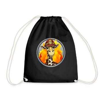 Fire Brigade Giraffe - Drawstring Bag - black - Front