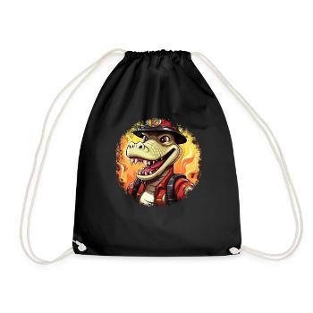 Krokodile Feuerwehr - Turnbeutel - Schwarz - Vorne