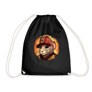 Firefighter Rat - Drawstring Bag - black - Front