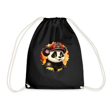 Fire Brigade Panda - Drawstring Bag - black - Front