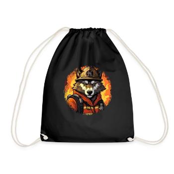Wolf Fire Brigade - Drawstring Bag - black - Front