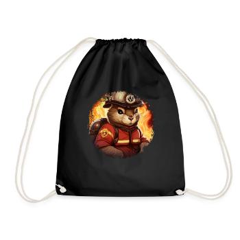 Écureuil de pompiers - Sac de sport léger - noir - Devant