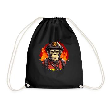Singes des pompiers - Sac de sport léger - noir - Devant