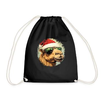 Kamel Weihnachtsmann - Turnbeutel - Schwarz - Vorne