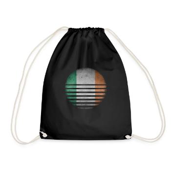 Irish Sun Design Irland - St. Patrick's Day - Ire - Turnbeutel - Schwarz - Vorne