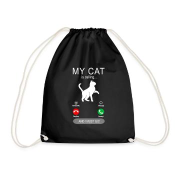 Mon chat appelle - chats propriétaires chat chat - Sac de sport léger - noir - Devant