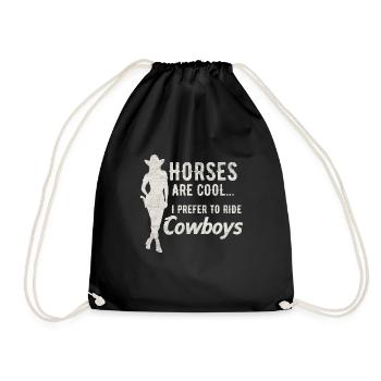 Wild West Western Rodeo Bull Riding Cowboy - Drawstring Bag - black - Front
