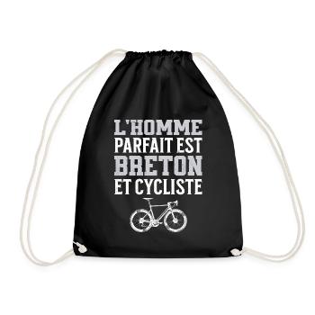 L'Homme Parfait Est Breton Cycliste - Sac de sport léger - noir - Devant