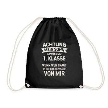 Schulanfang Einschulung 1 Klasse Grundschule - Turnbeutel - Schwarz - Vorne