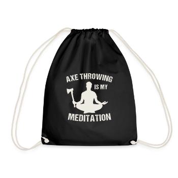 Axe ThrowIng Axe Double Axe Thrower - Drawstring Bag - black - Front