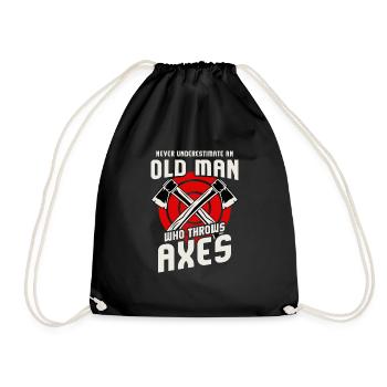 Axe ThrowIng Axe Double Axe Thrower - Drawstring Bag - black - Front
