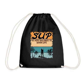 SUP to add balance to your life female SUP Girl - Turnbeutel - Schwarz - Vorne