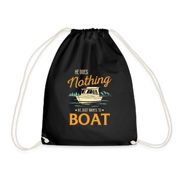 Sport Boat Racing Boat Boat Owner Captain Motorboat - Drawstring Bag - black - Front