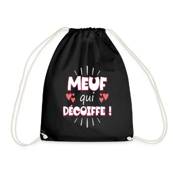 Femme Meuf Qui Décoiffe Meilleure Fille. À offrir - Sac de sport léger - noir - Devant