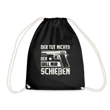 Schützenfest Schießen Schießsport Sportschütze - Turnbeutel - Schwarz - Vorne