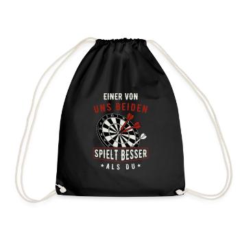 Darts Dartspieler Dartpfeile Dartscheibe Darter - Turnbeutel - Schwarz - Vorne