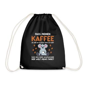 Kaffee Zubehör Koffein Getränk Wachmacher Kaffee - Turnbeutel - Schwarz - Vorne