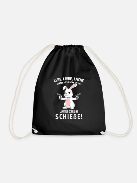 Lebe Liebe Lache Wenn Das Nicht Hilft Lade Ziele - Turnbeutel - Schwarz