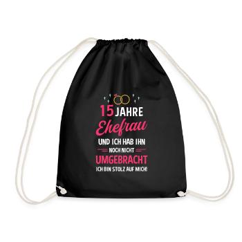 Hochzeitstag Jubiläum Verheiratet Ehe Ehefrau - Turnbeutel - Schwarz - Vorne