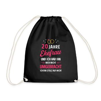 Hochzeitstag Jubiläum Verheiratet Ehe Ehefrau - Turnbeutel - Schwarz - Vorne