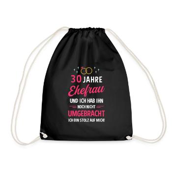 Hochzeitstag Jubiläum Verheiratet Ehe Ehefrau - Turnbeutel - Schwarz - Vorne