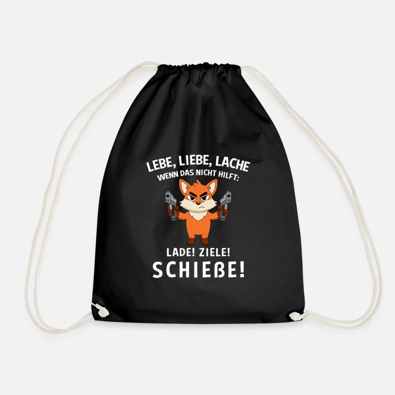 Lebe Liebe Lache Wenn Das Nicht Hilft Lade Ziele - Turnbeutel - Schwarz