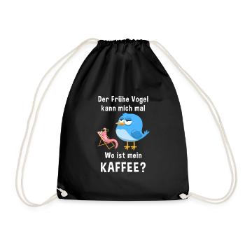 Kaffee Zubehör Koffein Getränk Wachmacher Kaffee - Turnbeutel - Schwarz - Vorne
