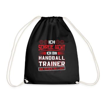 Hallen Sport Trainer Handballverein Handball - Turnbeutel - Schwarz - Vorne