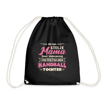 Hallen Sport Handballerin Handballverein Handball - Turnbeutel - Schwarz - Vorne