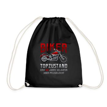 60. Geburtstag Biker Motorradfahrer Motorrad - Turnbeutel - Schwarz - Vorne