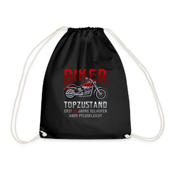 50. Geburtstag Biker Motorradfahrer Motorrad - Turnbeutel - Schwarz - Vorne